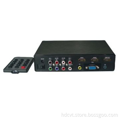 All to HDMI Converter Box, Converts CVBS, YPbPr, VGA, HDMI and USB Media to 720, 1,080P Output